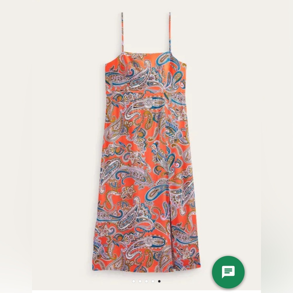 NWT Boden Orange Paisley Dress - Picture 3 of 6